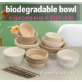 Tigela redonda biodegradaável de cana -de -açúcar de mesa